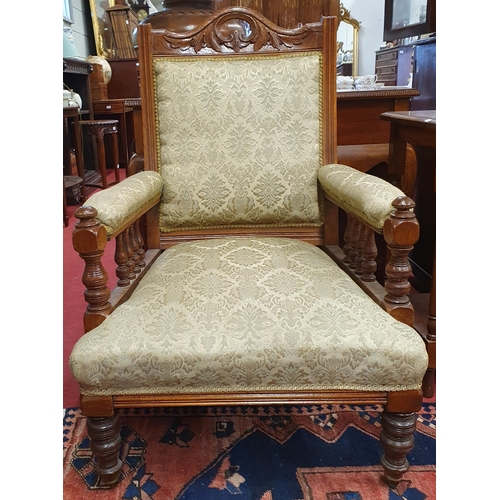 261 - A good pair of late 19th early 20th Century Oak Armchairs of simple form.
H 100 x W 64 x D 67 cm app... 