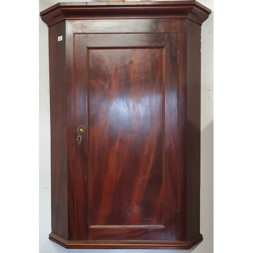 274 - A good Georgian Mahogany single door wall mounted Corner Unit with flame grain panel door.
H 112 x W... 