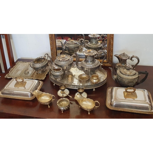 284 - A large quantity of Silver Plate to include  Trays, Teaset, Serving Dishes etc.