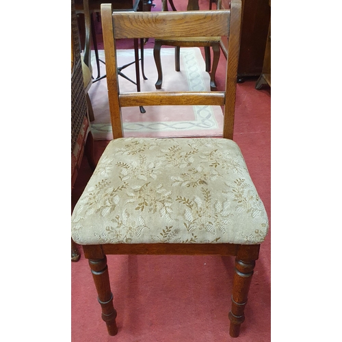 312 - A pair of early 20th Century Oak Dining Chairs along with another.
H 96 x W 48 x D 46 cm approx.