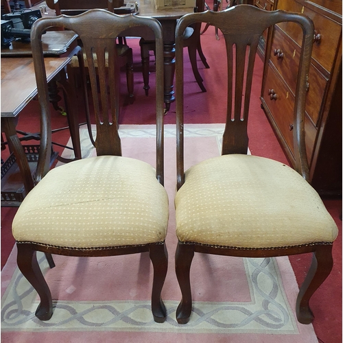 312 - A pair of early 20th Century Oak Dining Chairs along with another.
H 96 x W 48 x D 46 cm approx.