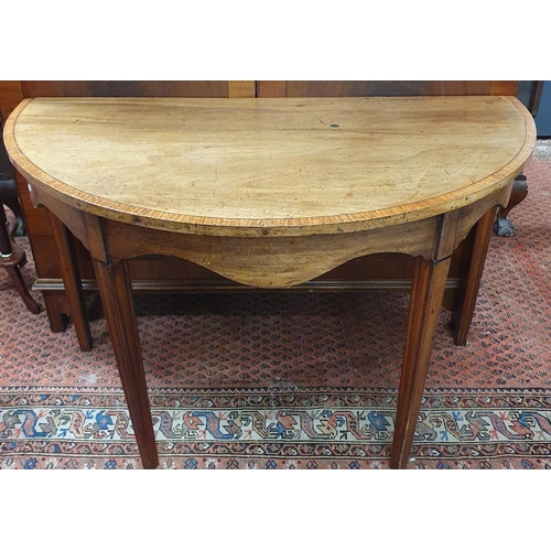 329 - A pair of Regency Mahogany Inlaid Veneered Side Tables with moulded tapered supports. (Originally pa... 