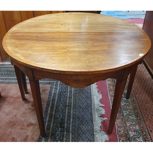 329 - A pair of Regency Mahogany Inlaid Veneered Side Tables with moulded tapered supports. (Originally pa... 