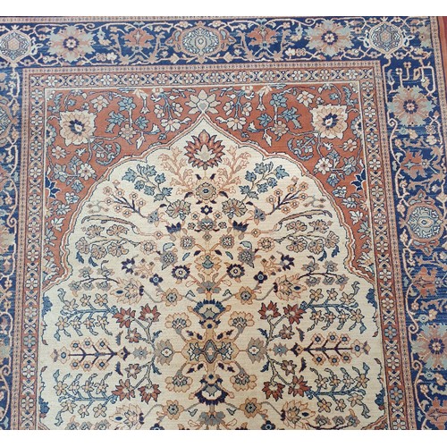 436 - A Rust ground Taj Rug with unique medallion design and multi borders.
L 240 x W 170 cm approx.