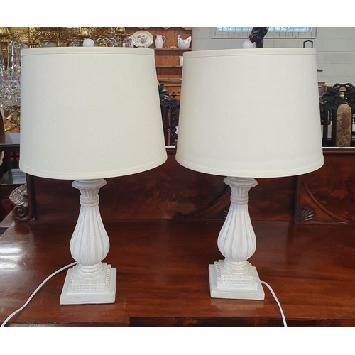 510 - A pair of white timber Lamp shades.
H 40 cm approx.