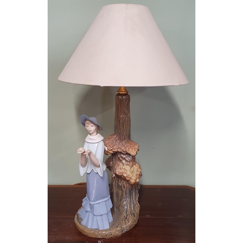 528 - A Porcelain table Lamp .
H 40  cm approx.