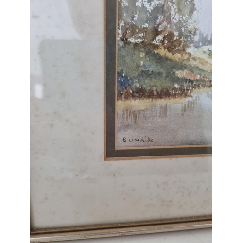 79 - An early 20th Century Oriental Watercolour. Indistinctly signed LR  8 x 22cm approx., along with a w... 