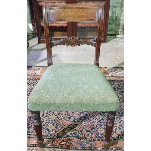 979 - A 19th Century Mahogany Chair with green upholstery seat.