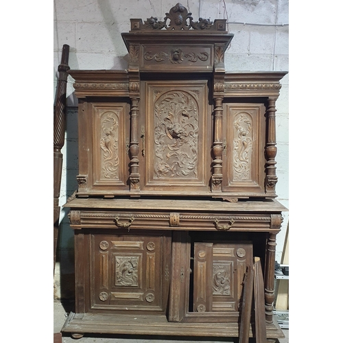 994 - A very elaborately Carved Large Timber Continental Cabinet .