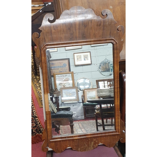 999 - A 19th Century Walnut Wall Mirror. 77 x 46 cm approx.