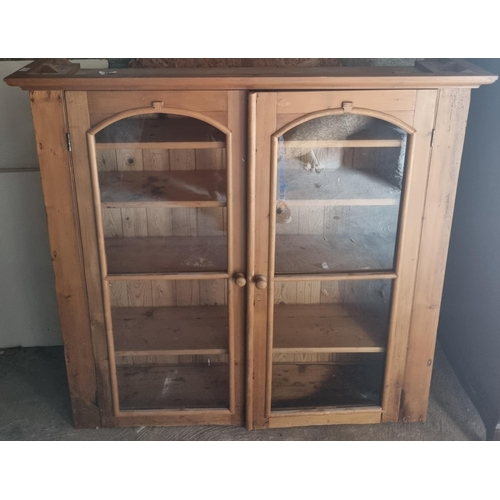 89 - An Oak 2 door Glazed Bookcase Top.