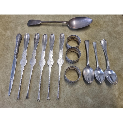 469 - A good group of Silver Plated items to include a set of SIX GEBRHEPP marrow Spoons, Yates Brs letter... 