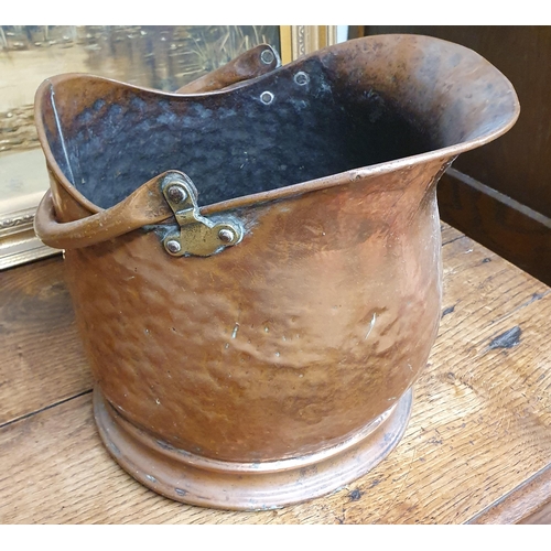 116 - A 19th Century panel beaten Copper Coal Bucket.