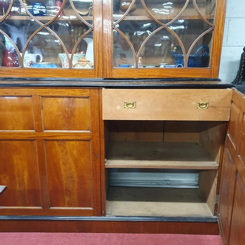 120 - A Magnificent pair of late 19th Century Satinwood two door Library Bookcases with reeded glazed pane... 