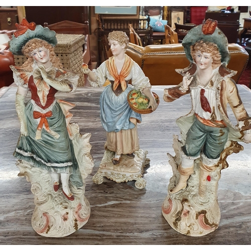 129 - Three 19th Century Porcelain Figures. Tallest being 33 cm approx.