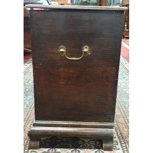 3 - A 19th, possibly 18th Century Oak Bible Box with highly carved front and ogee feet. 47 x 30 x H 50 c... 