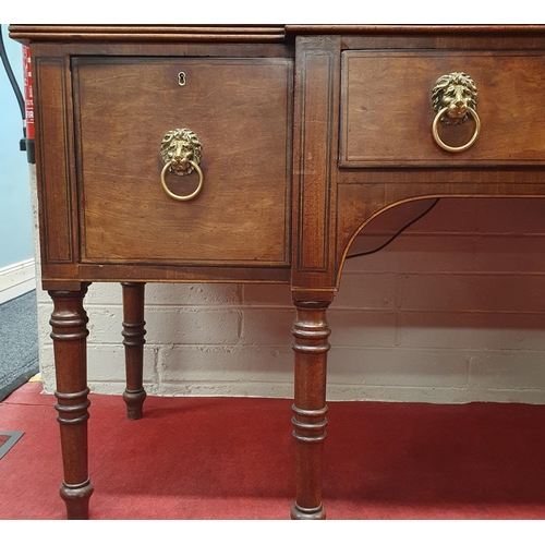 6 - A Fantastic Regency breakfront Sideboard on turned supports with single frieze drawer flanked by a s... 