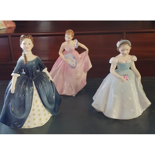 63 - Three Royal Doulton Figurines 'Invitation. Debbie and The Bridesmaid'. 3/4 size along with a Royal D... 