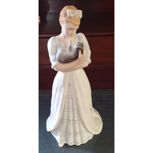 63 - Three Royal Doulton Figurines 'Invitation. Debbie and The Bridesmaid'. 3/4 size along with a Royal D... 