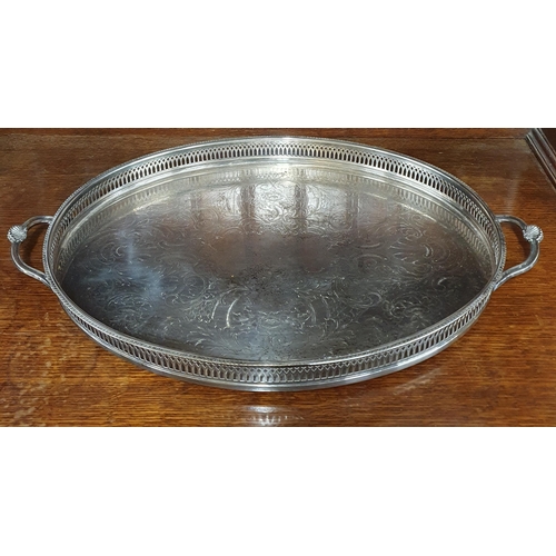 94 - A good six piece Silver plated tea Service to include a pierced oval Tray.