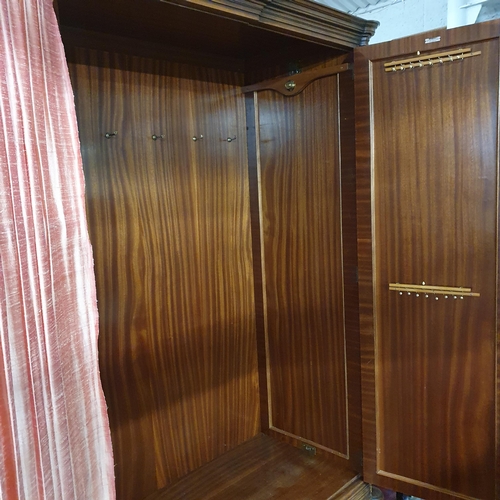 179 - A Fabulous 20th century Walnut and veneered three door wardrobe with fitted interior and glazed cent... 