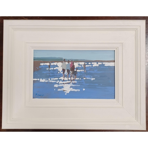 594 - John Morris, Oil on board ' Ballybunion' signed lower right. 13 x 24 cm approx.