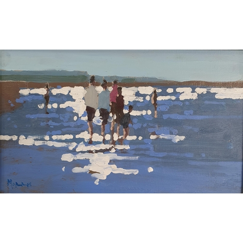 594 - John Morris, Oil on board ' Ballybunion' signed lower right. 13 x 24 cm approx.