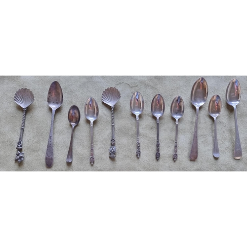 483 - An 18th Century bright cut Silver Spoon, John Daly, along with other British Silver Spoons, various ... 