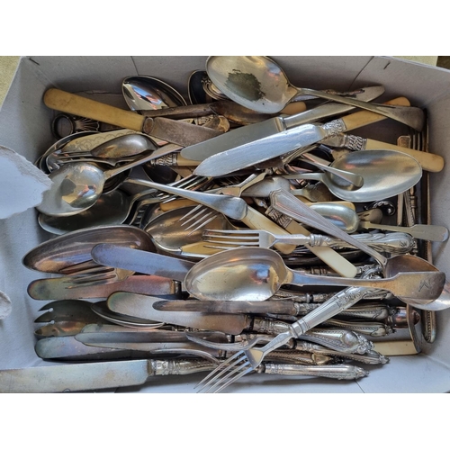 485 - A large quantity of 19th Century Silver Plate Flatware.