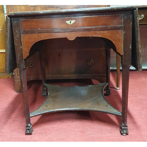 574 - A good 19th Century Mahogany Side Table with drop leaves. W 61.5 x 126 x H 72 cm approx.