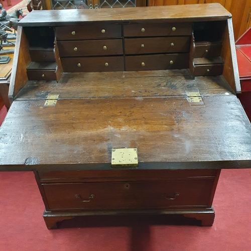 575 - A 19th Century Oak Bureau with fully fitted interior. W 93 x D 50 x H 109 cm approx.