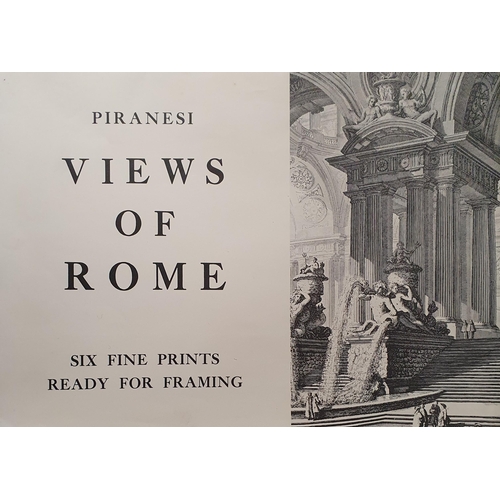 143 - Four coloured Prints after Sir Henry Scott along with five Piranesi views of Rome both in folio's.