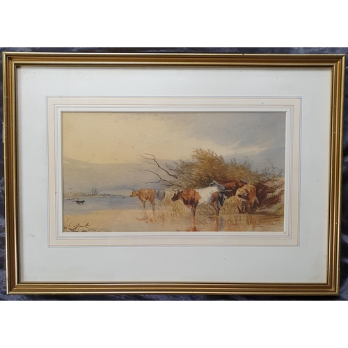 576 - After Thomas Sidney Cooper. A pair of 19th Century Watercolours of cattle and sheep. No apparent sig... 