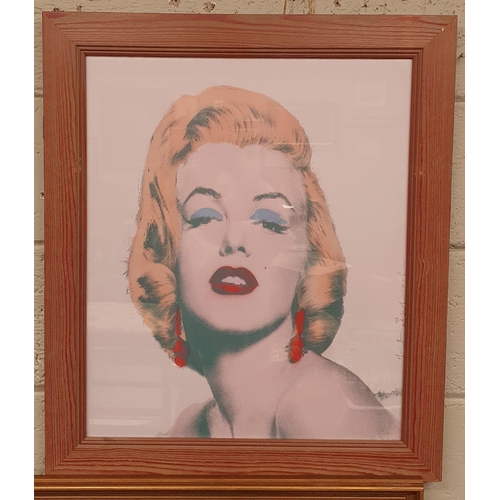 593 - A Marlyn Munroe coloured Print after Andy Warhol. 71 x 61 cm approx.