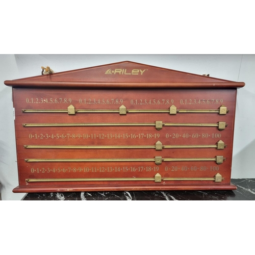 890 - A Mahogany and Brass Snooker Scoreboard. 67 x 39 cm approx.