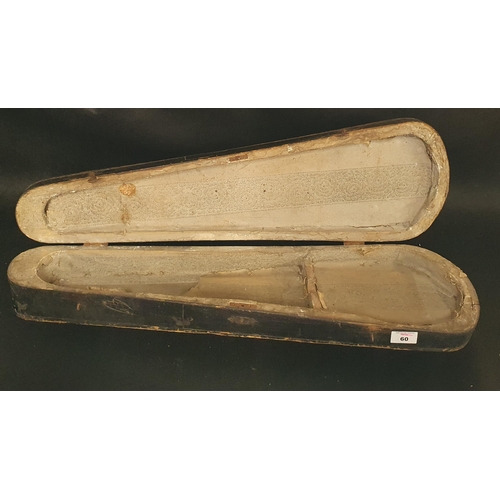 60 - A Wooden 19th Century Violin Case.
Length 70 cm approx.