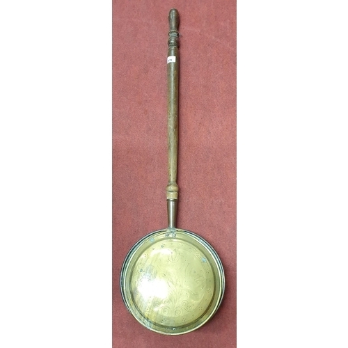 578 - A 19th Century Brass and Copper Warming Pan.