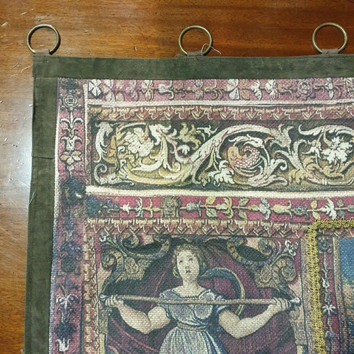 72 - A large Tapestry Wall Hanging Depicting Roman Scenes. 
L 225 x W 220 cm approx.