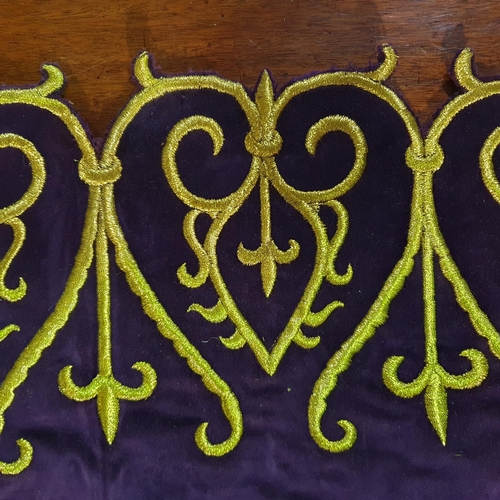 81 - A Movie Prop Lot of Fabric to include an 8 metre length of Purple and Gold Velure along with a lengt... 