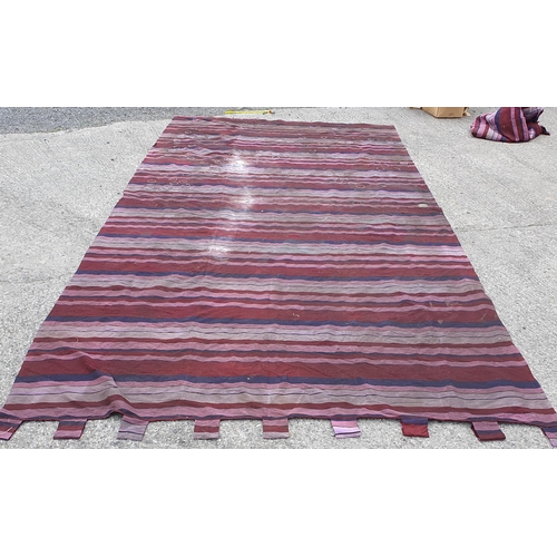 115 - A very Large Pair of Purple Stripped Curtains that were probable used as Floor Covering in Tents. 
E... 