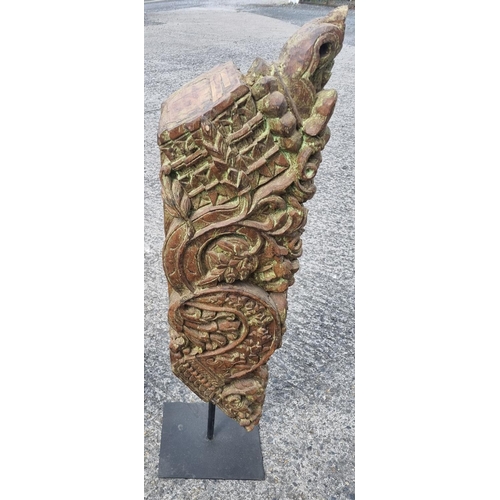 419 - A good pair of carved Sculptures. W 25 x H 113 cm approx.