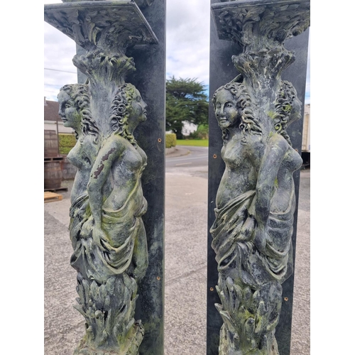 443 - A pair of highly moulded Corbel/Pedestals. W 22 x D 25 x H 209 cm approx.