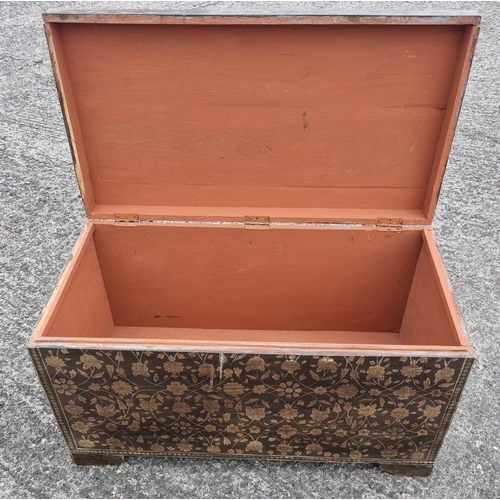 451 - A large painted Chest/Trunk. 88 x 46 x H 49 cm approx.