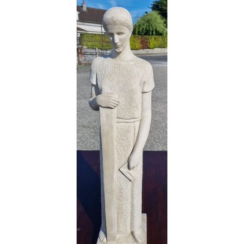 466 - A pair of Stone Statues. H 80 x W 20 cm approx.