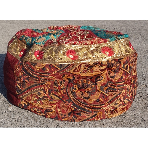 191 - A Colourful Pouffe.
H 40 x D 80 cm approx.