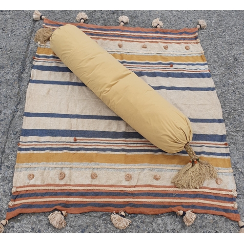 213 - A Bolster Cushion and Throw. 
125 x 155 cm approx.