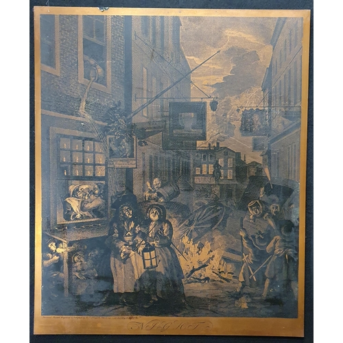 283 - A series of Photo- Etchings of 4 London street scenes after 18th Century Willian Hogarth . Morning ,... 