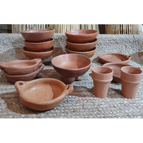 380 - A Large quantity of Clay Pottery Bowls, Dishes and Beakers.