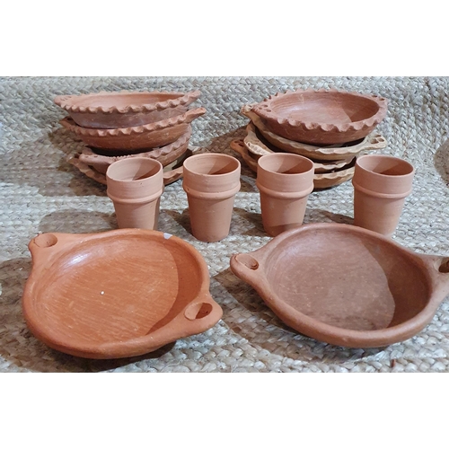 380 - A Large quantity of Clay Pottery Bowls, Dishes and Beakers.