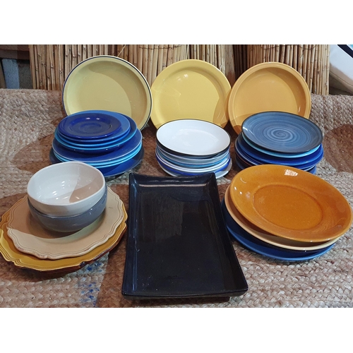 383 - A large quantity of Porcelain Plates and Bowls to include every shade of Blue Imaginable.